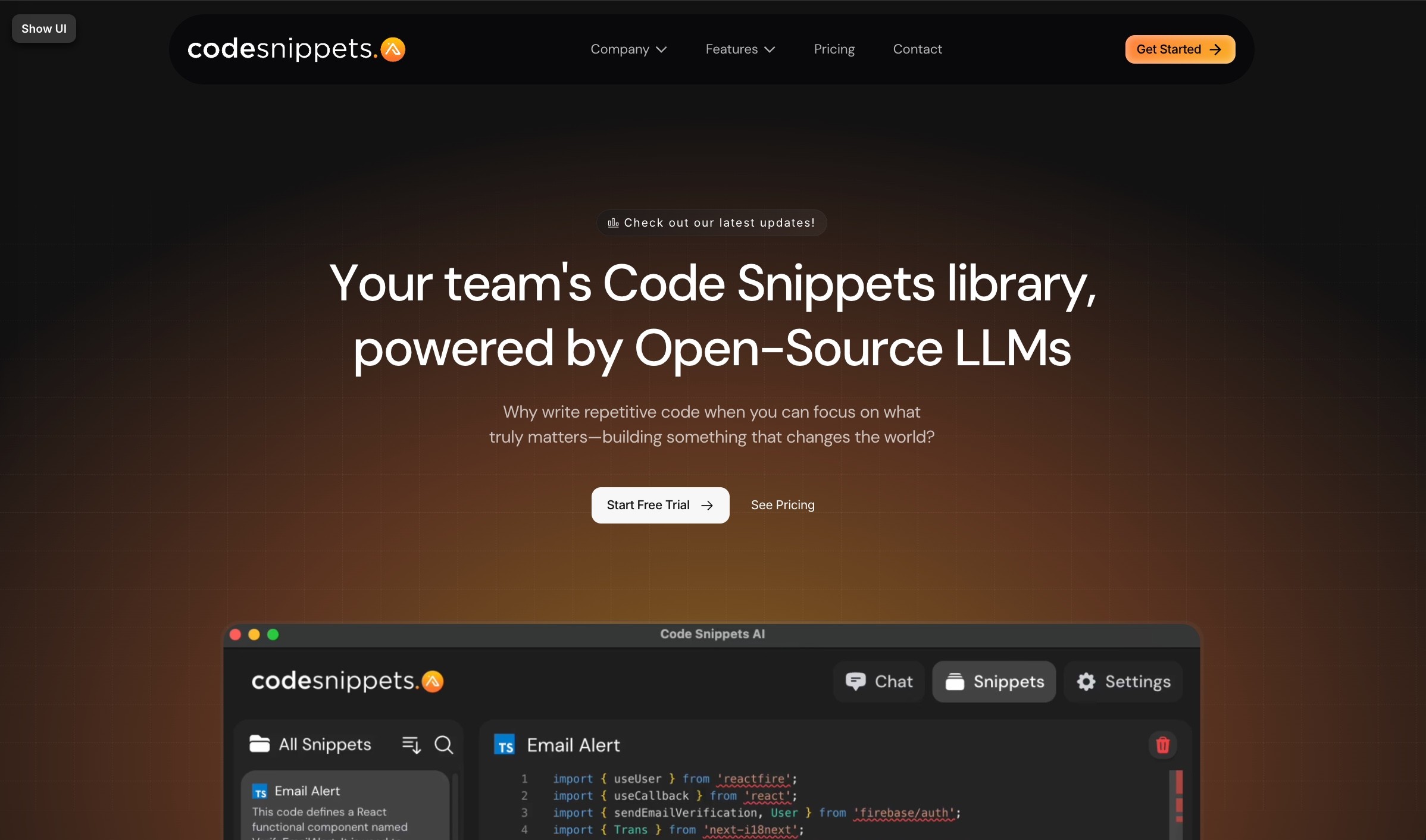 icon of Code Snippets AI