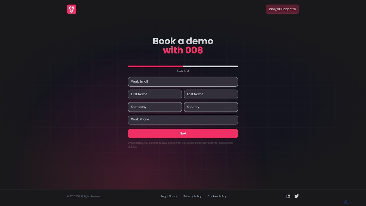 008 Book a demo | Kick Off Your AI Journey for 008agent