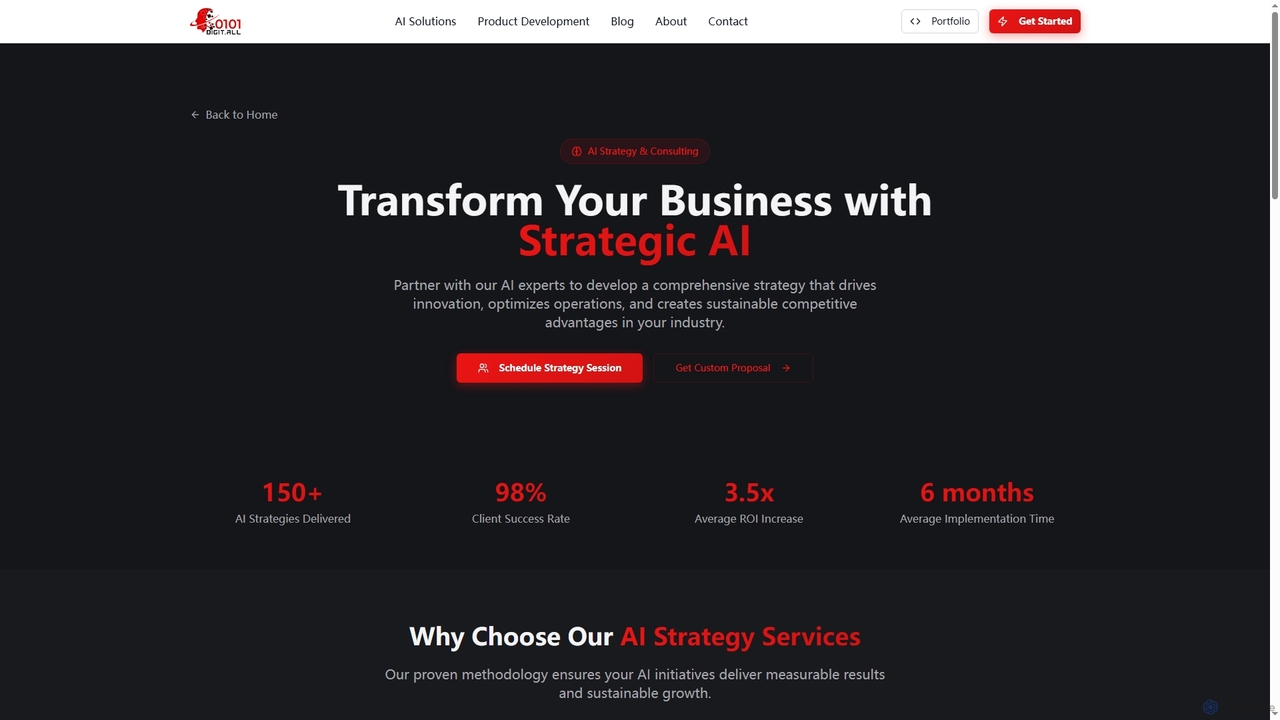 Leading AI Solutions Provider for 0101 Digital