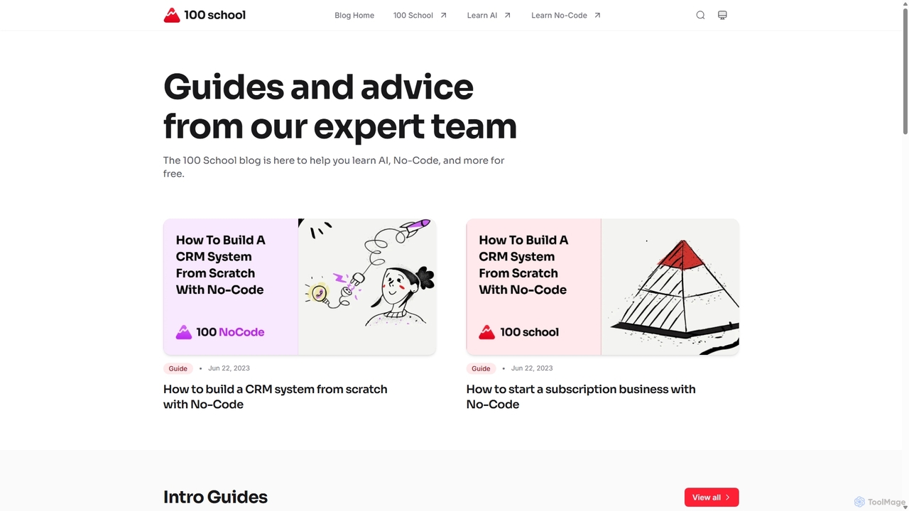 Guides and advice from our expert team for 100 School