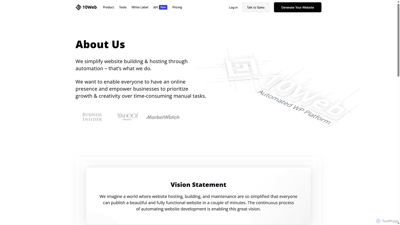 About Us | 10Web for 10Web