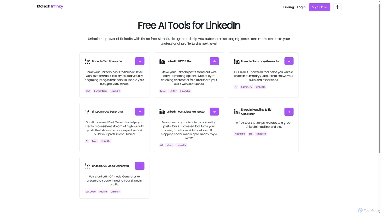 AI LinkedIn Headline Generator | Stand Out in Tech | 10x Tech Infinity for 10xtechinfinity