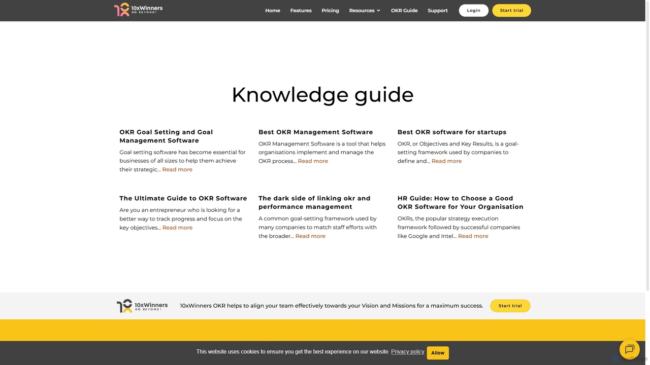 OKR Knowledge Guide | 10xWinners for 10xwinners
