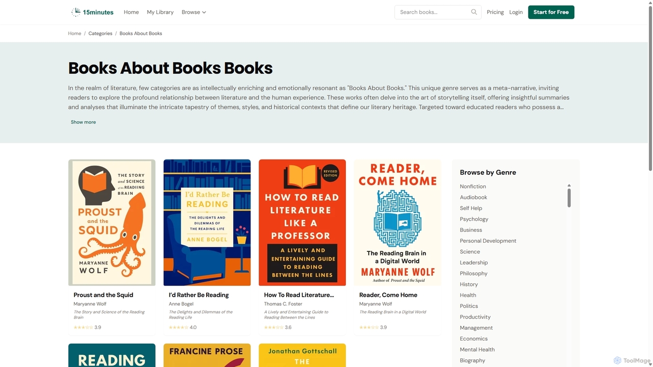 Best Books About Books Book Summaries & Audio Analysis | 15Minutes for 15minutes.ai