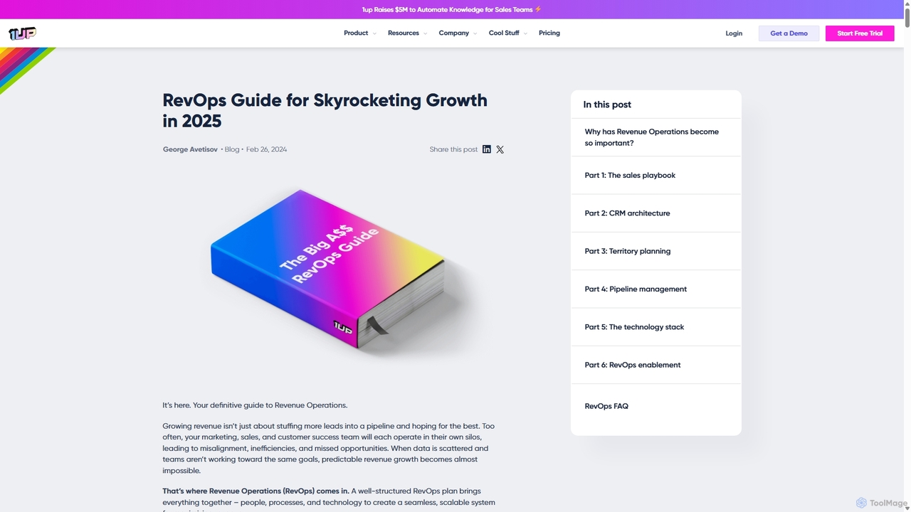 RevOps Guide to Skyrocketing Growth in 2025 for 1up