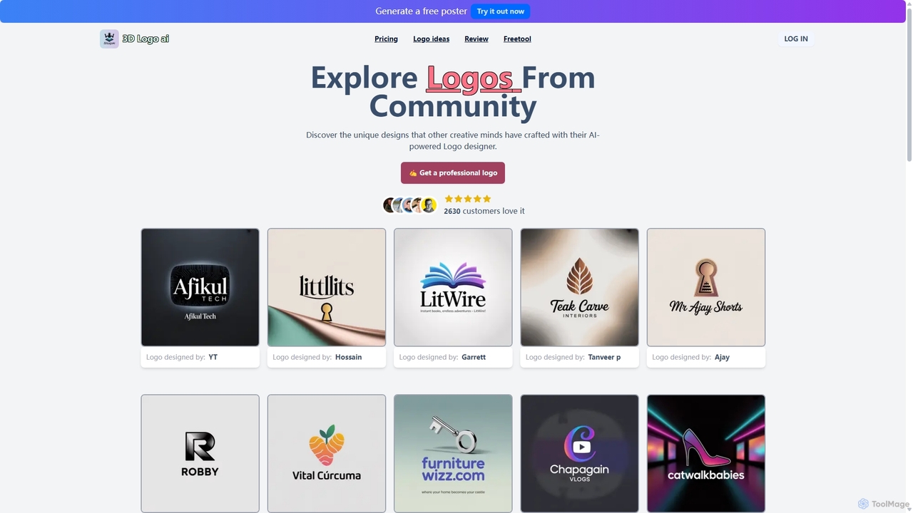 Explore logos from our community | 3dlogoai for 3dlogoai