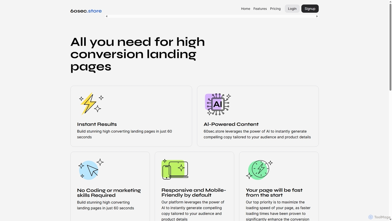 Generate Native Shopify Landing Pages in Seconds | https://60sec.store for 60sec.store