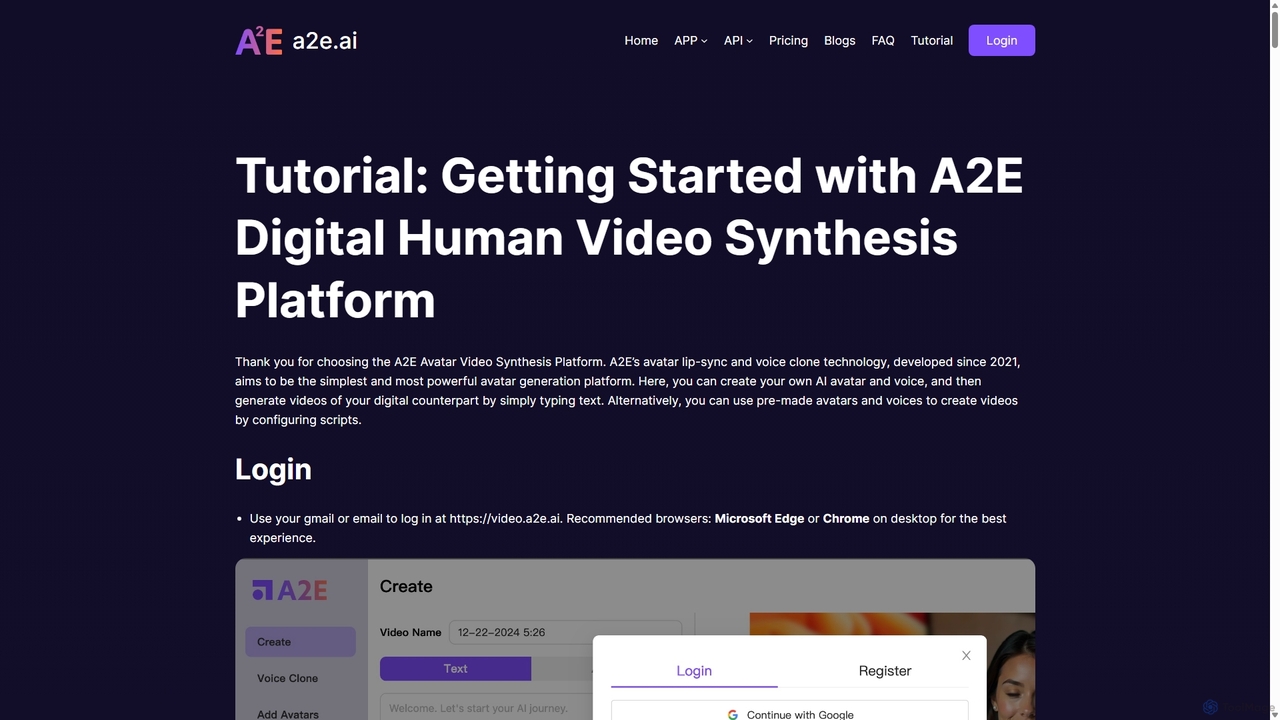 Tutorial - a2e.ai for a2e.ai