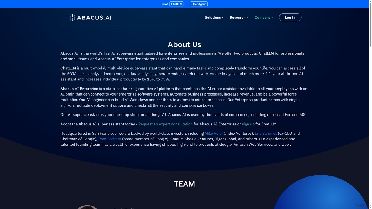 Abacus.AI - Effortlessly Embed Cutting Edge AI In Your Applications. for Abacus.AI