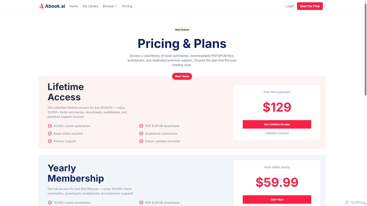 Pricing Plans | Affordable Book Summaries & Audiobooks | abook for Abook