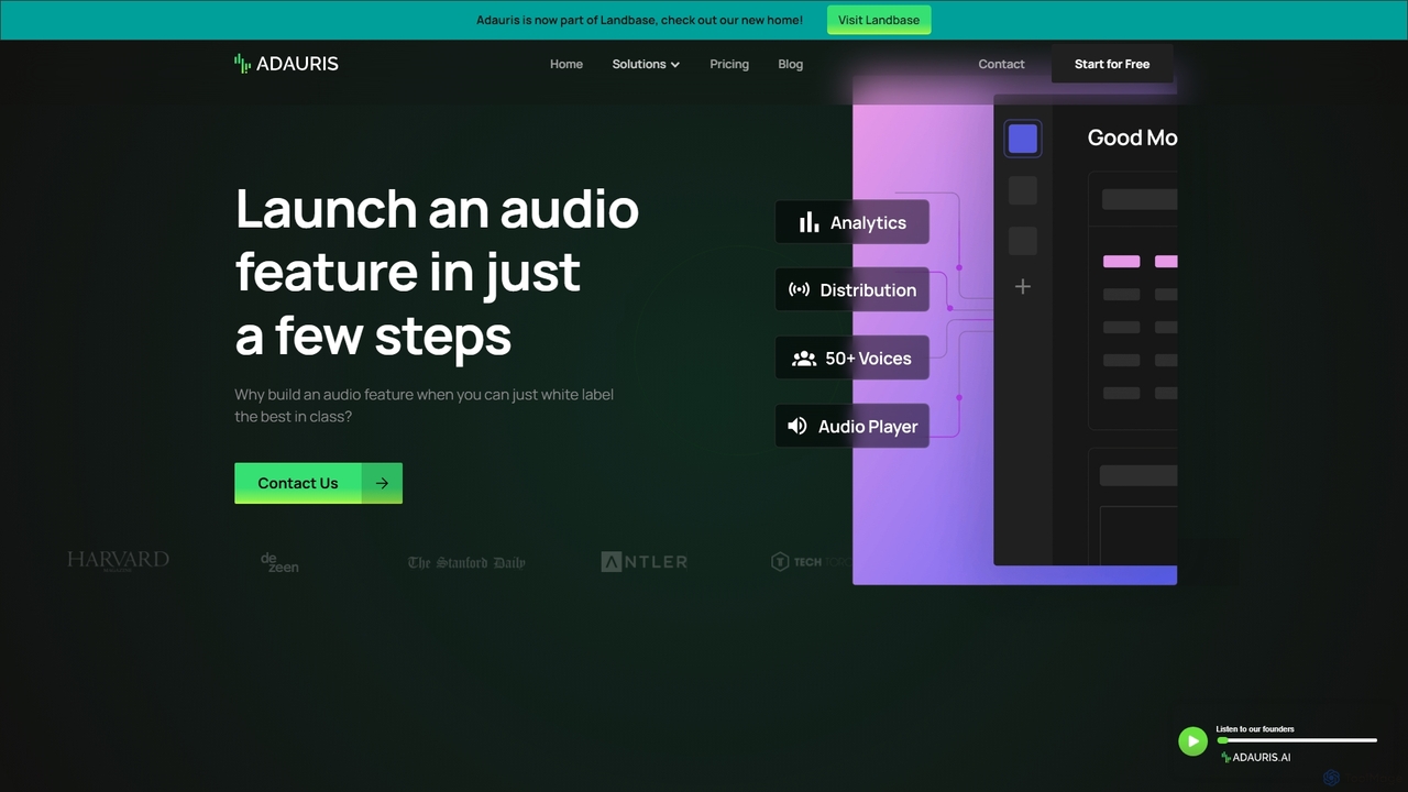 Launch an audio feature in just a few steps for Ad Auris