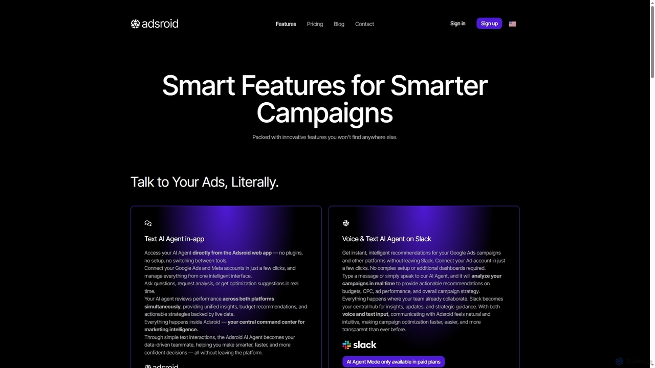 Adsroid - Features for Adsroid