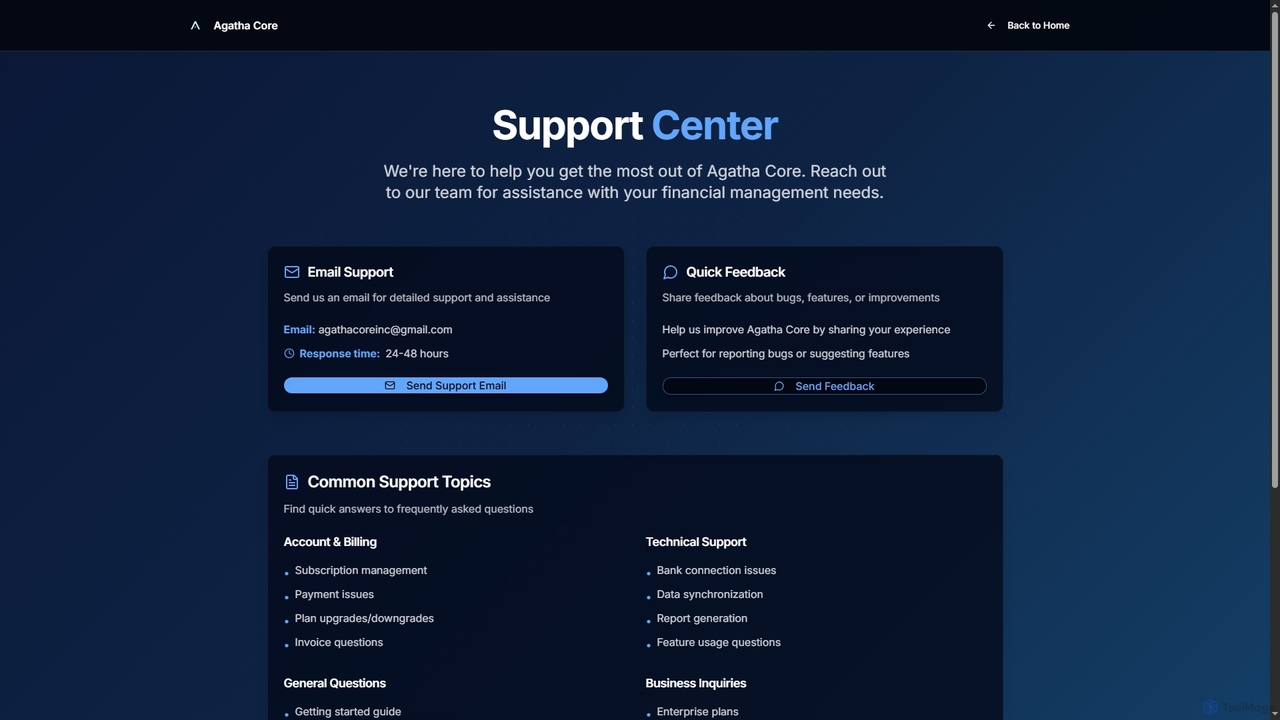 Support - Agatha Core for Agatha Core