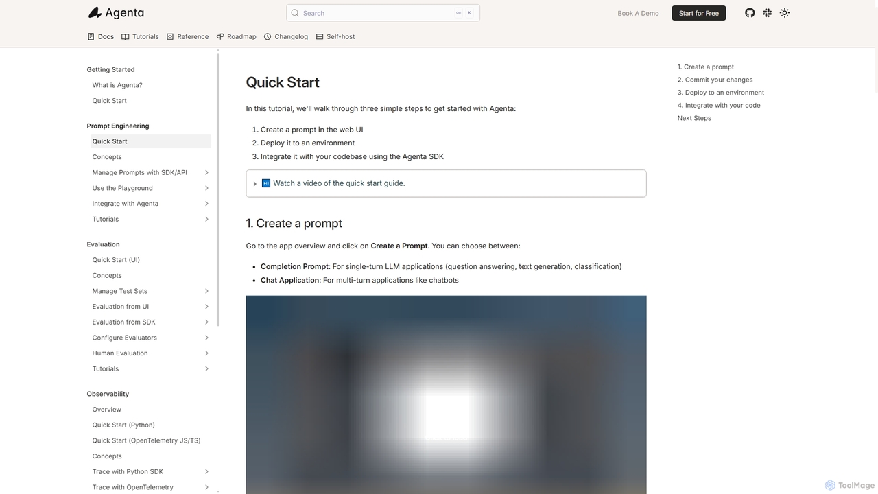 Quick Start - Docs - Agenta for Agenta