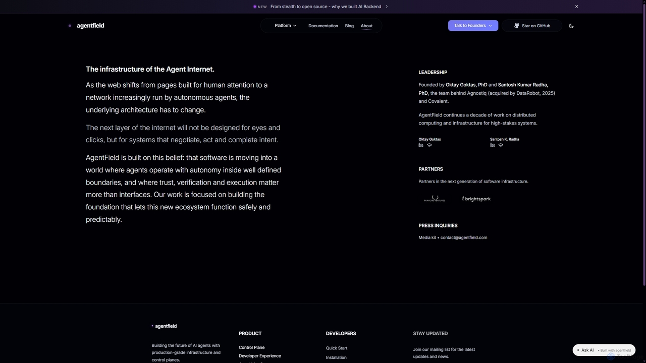 About - The Infrastructure of Autonomy | Agentfield for Agentfield