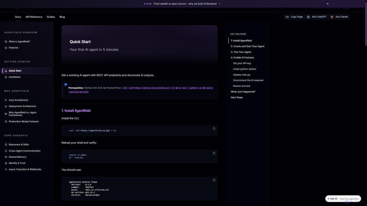 Quick Start | Agentfield for Agentfield