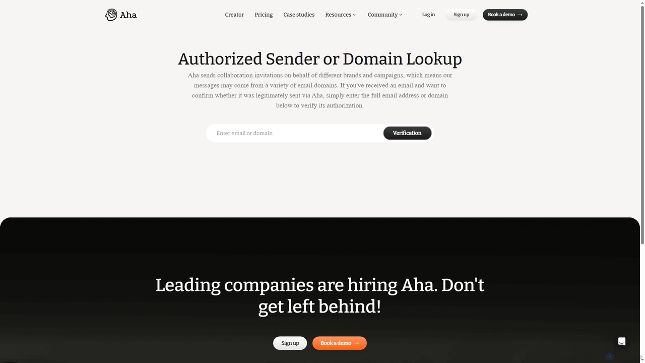 Aha｜Your 24/7 AI employee for influencer marketing for Aha