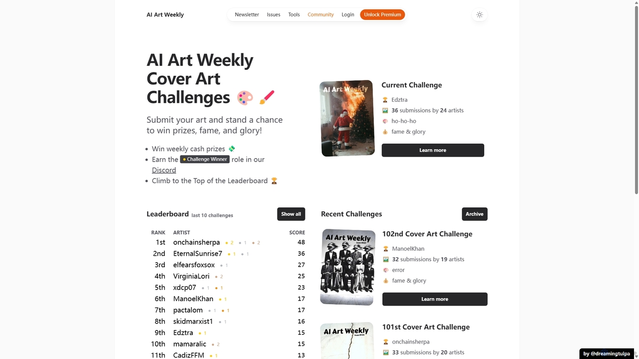 Cover Art Challenges | AI Art Weekly for AI Art Weekly