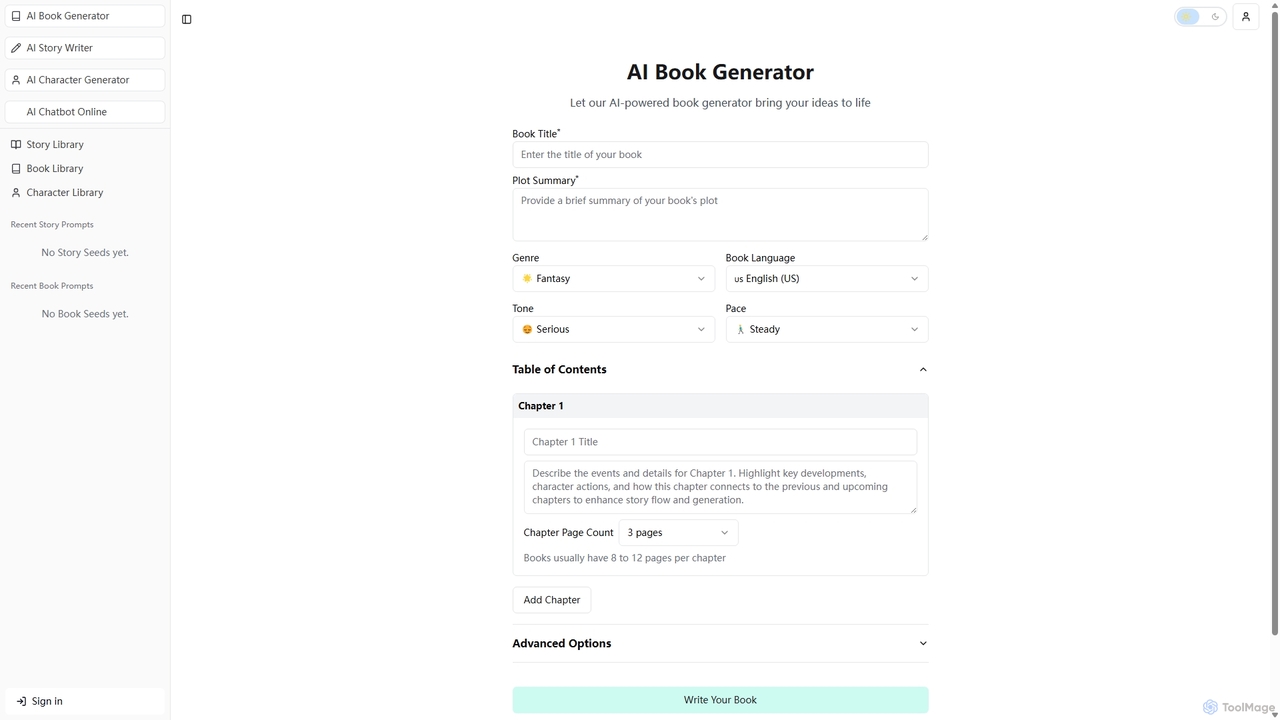 AI Book Generator – Write Books with AI for AI Book Generator