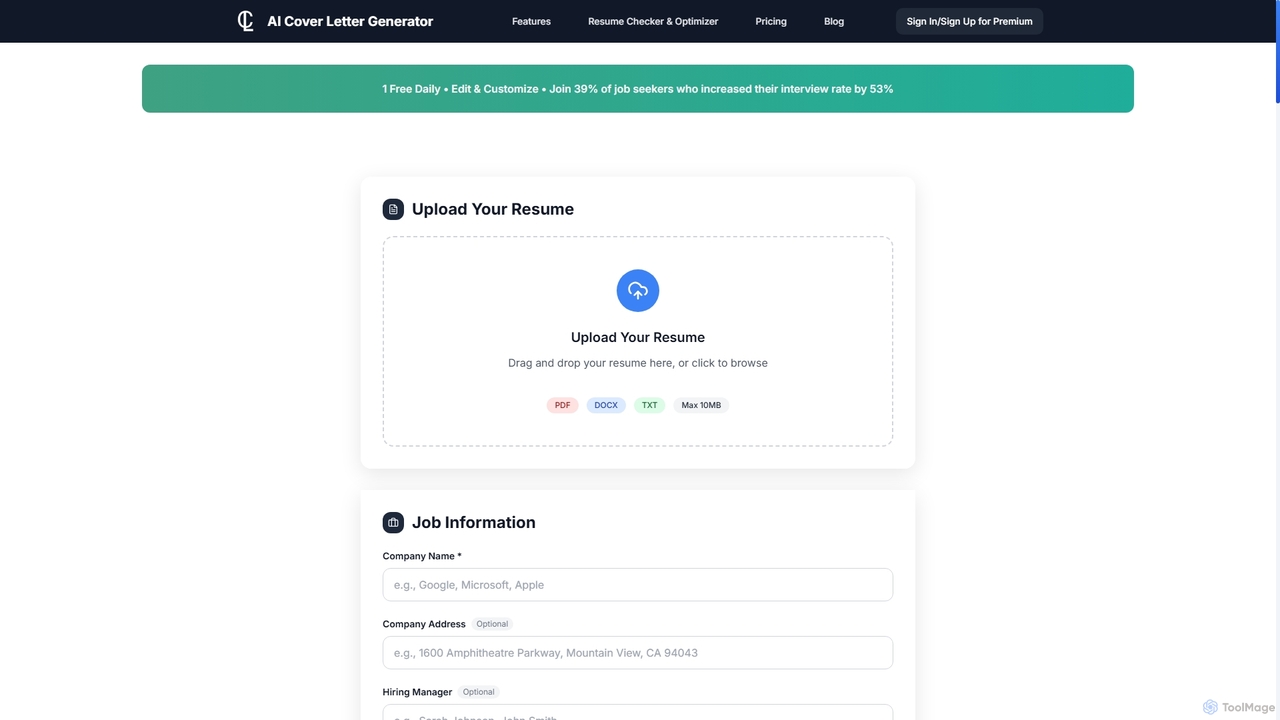 AI Cover Letter Generator