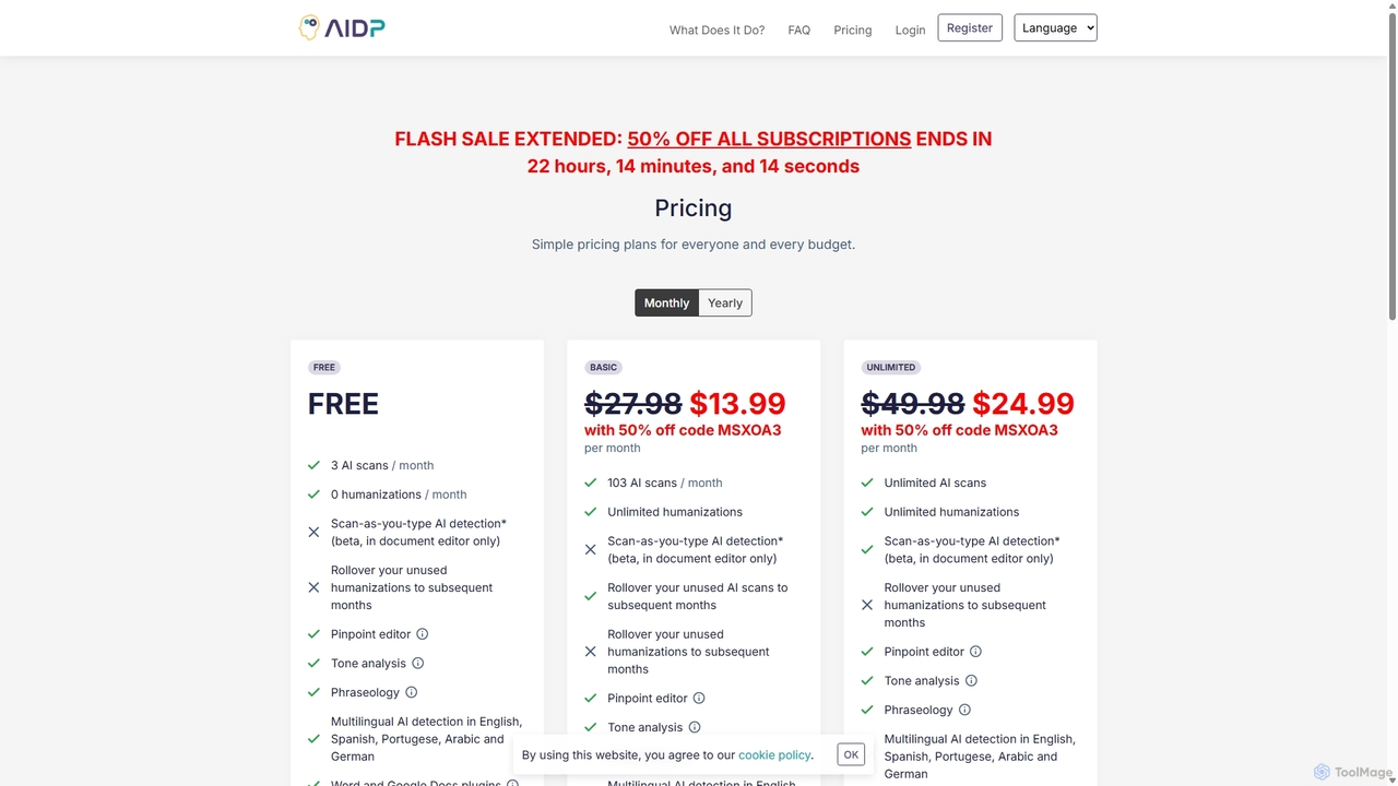 Pricing - AI Detector Pro for AI Detector Pro