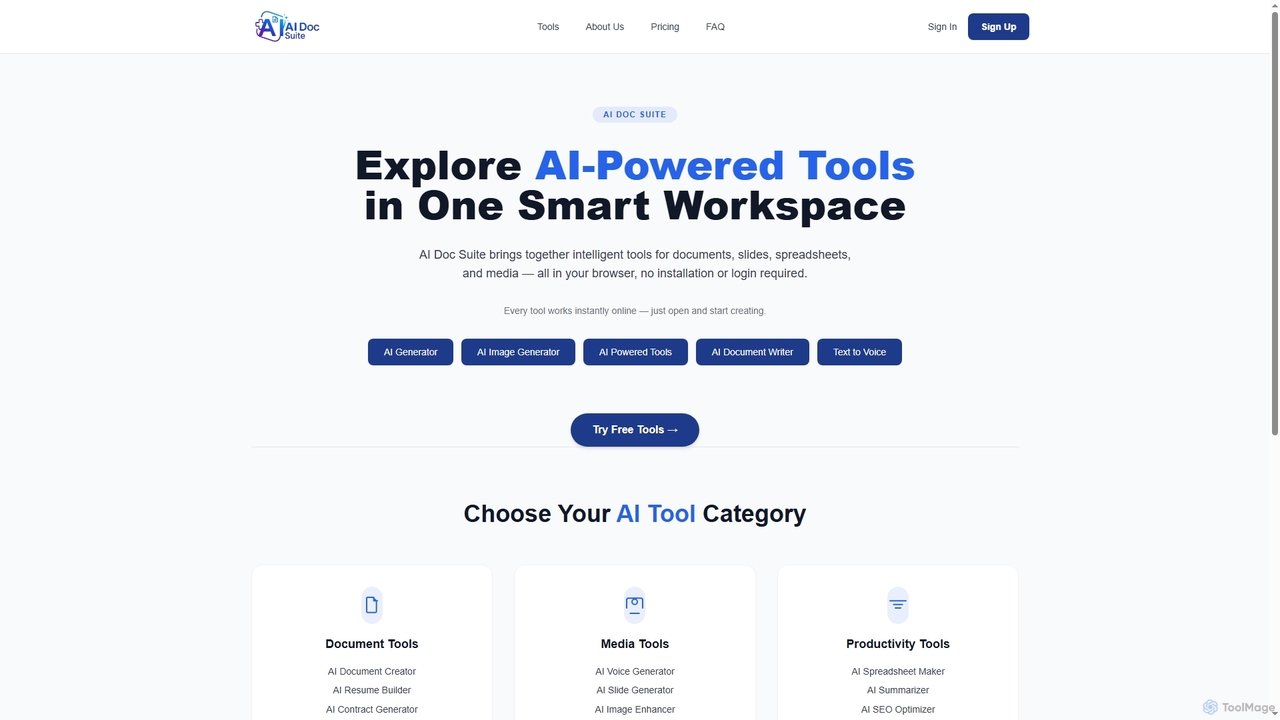 AI Tools – Explore Smart AI Document Tools | AI Doc Suite for AI Doc Suite