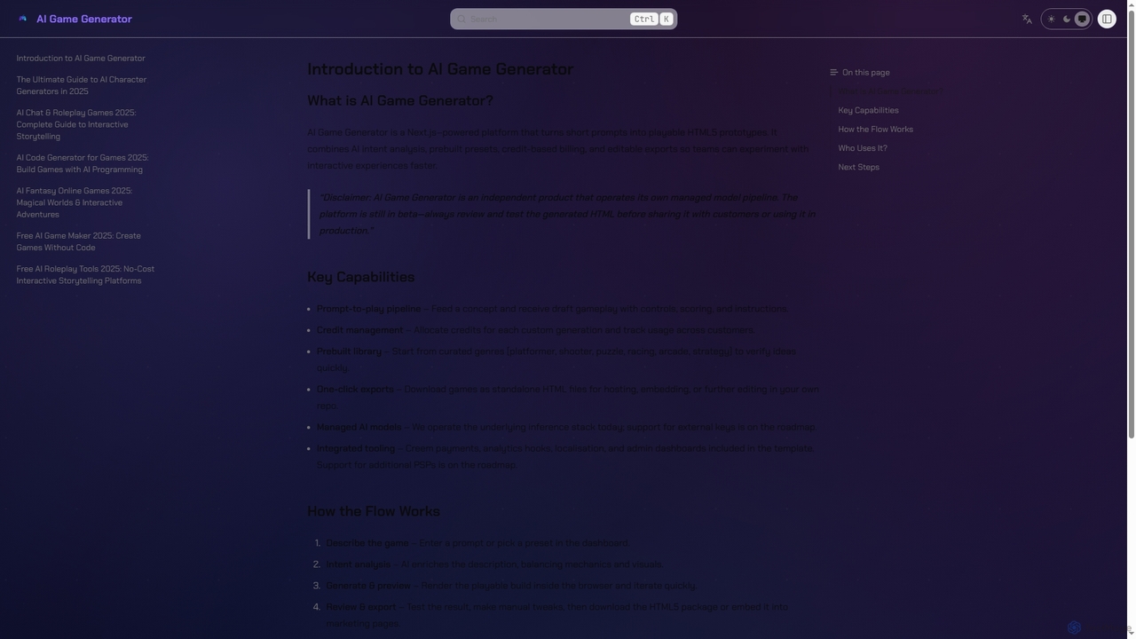 Introduction to AI Game Generator for AI Game Generator
