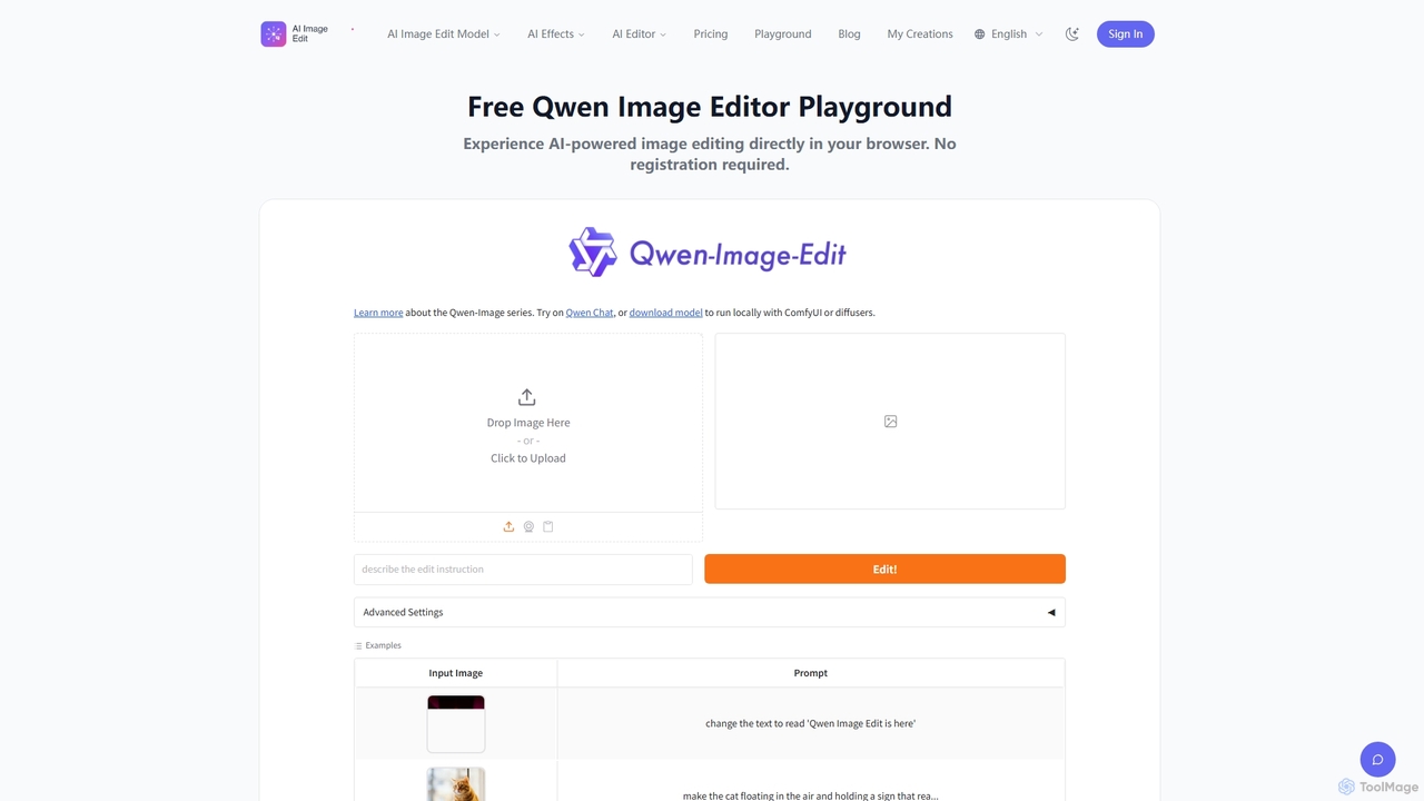 Playground - Free Qwen Image Editor Experience for AI Image Edit