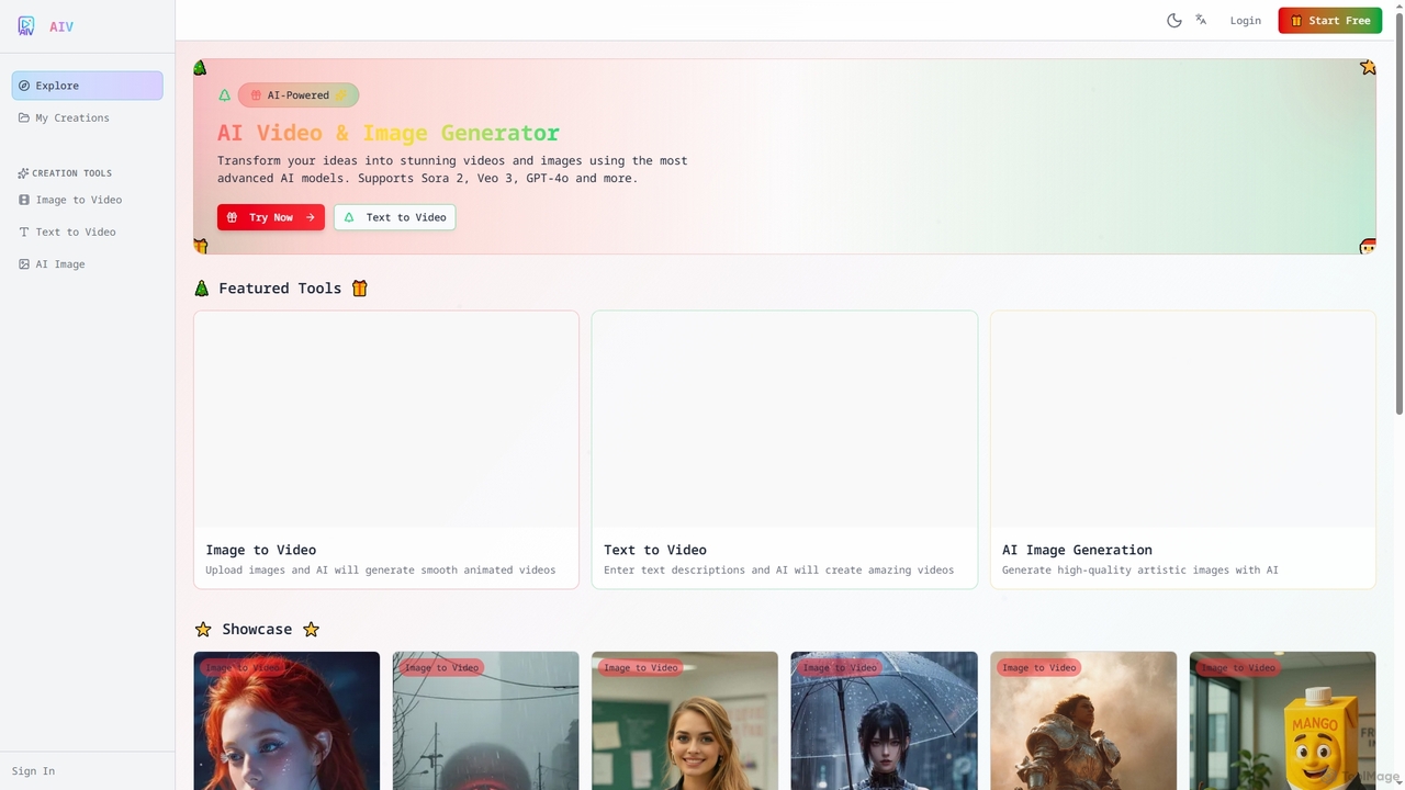 Explore AI Creation Tools | AI Image Video - Sora 2, Veo 3, GPT-4o for AI Image Video