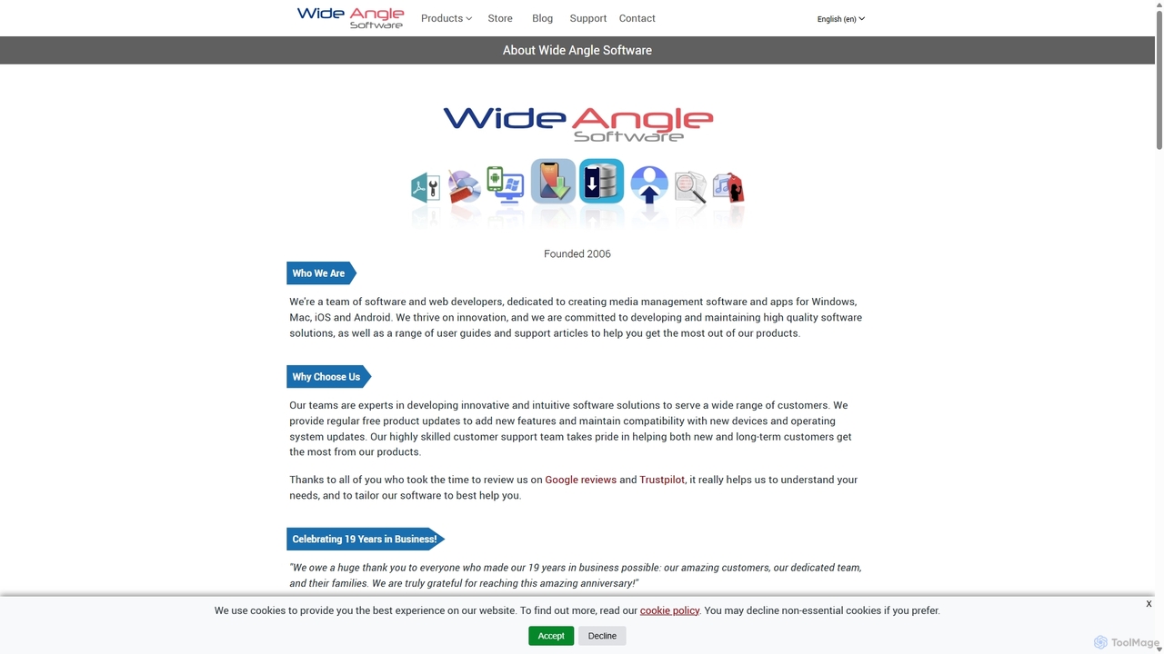 About Wide Angle Software - our history and products for AI Localizer