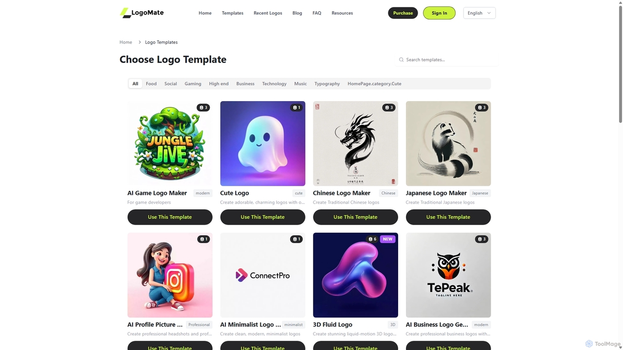 AI Logo Templates - Choose Your Design | LogoMate for AI Logo Generator