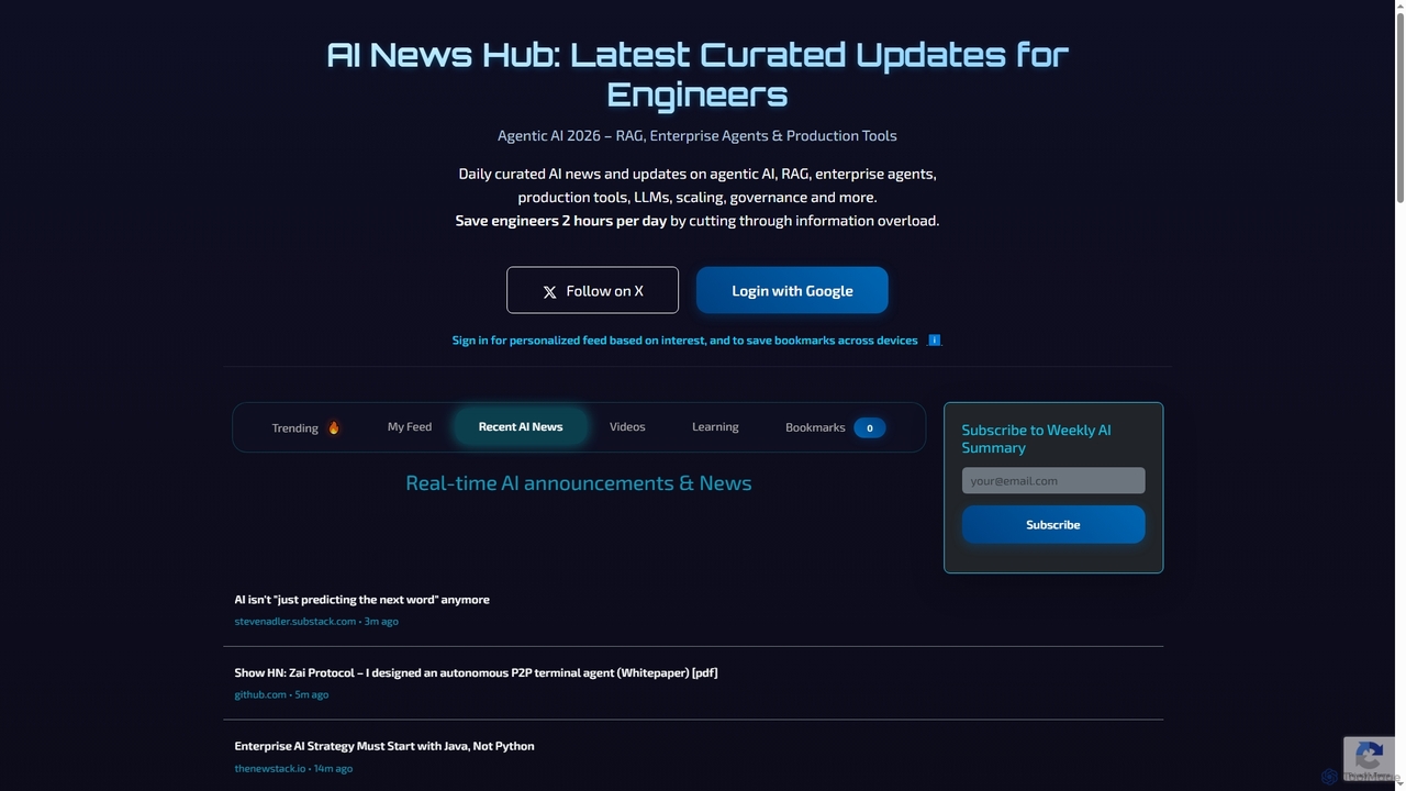 Recent AI News & Announcements - AI News Hub for AI News Hub