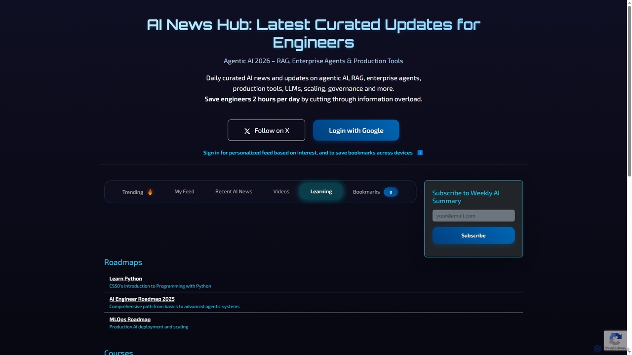 AI Learning Resources - Roadmaps & Videos | AI News Hub for AI News Hub