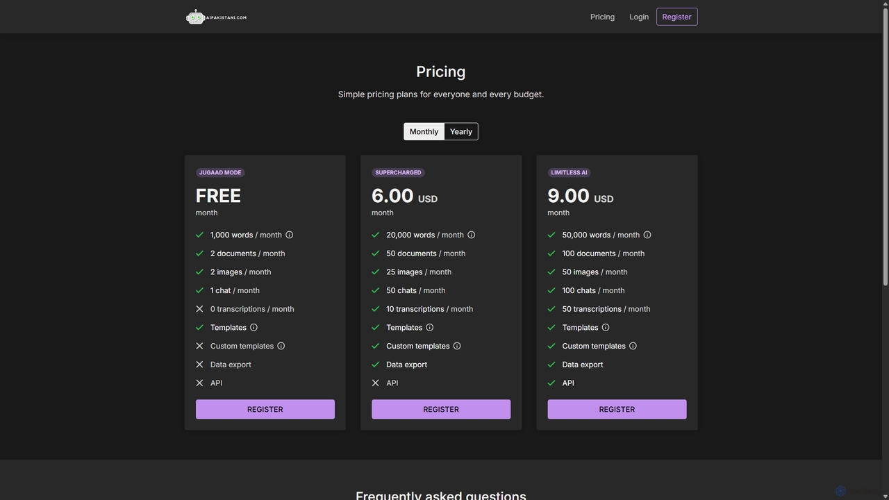 Pricing - Ai Pakistani for Ai Pakistani
