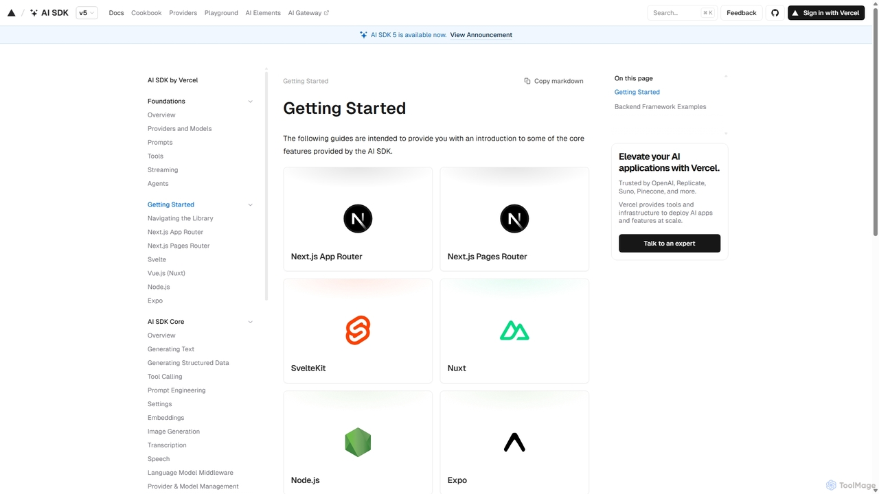 Getting Started for AI SDK