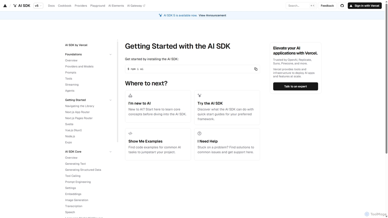 AI SDK for AI SDK