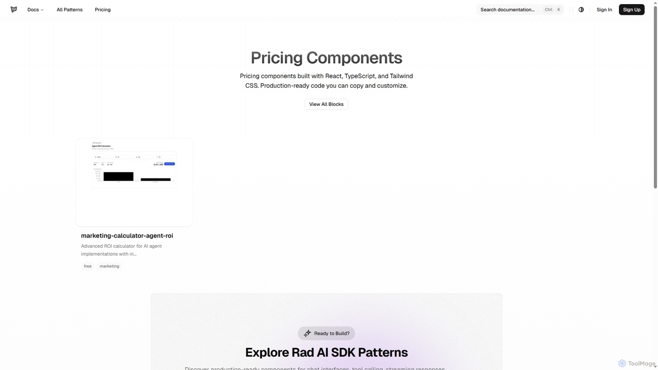 Pricing Components | AI SDK Agents for AI SDK Agents