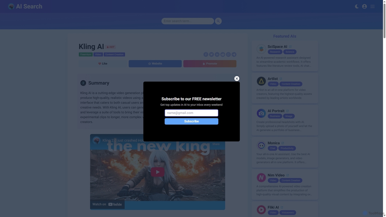 Kling AI | Best AI for Video | Find AI Tools & Apps for Ai Search
