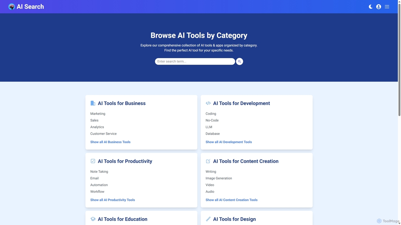 AI Tools by Category | AI Search for Ai Search