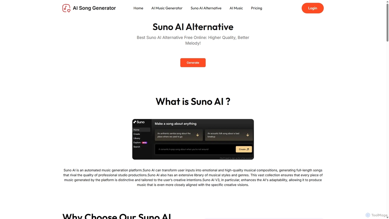 Suno AI Alternative for AI Song Generator