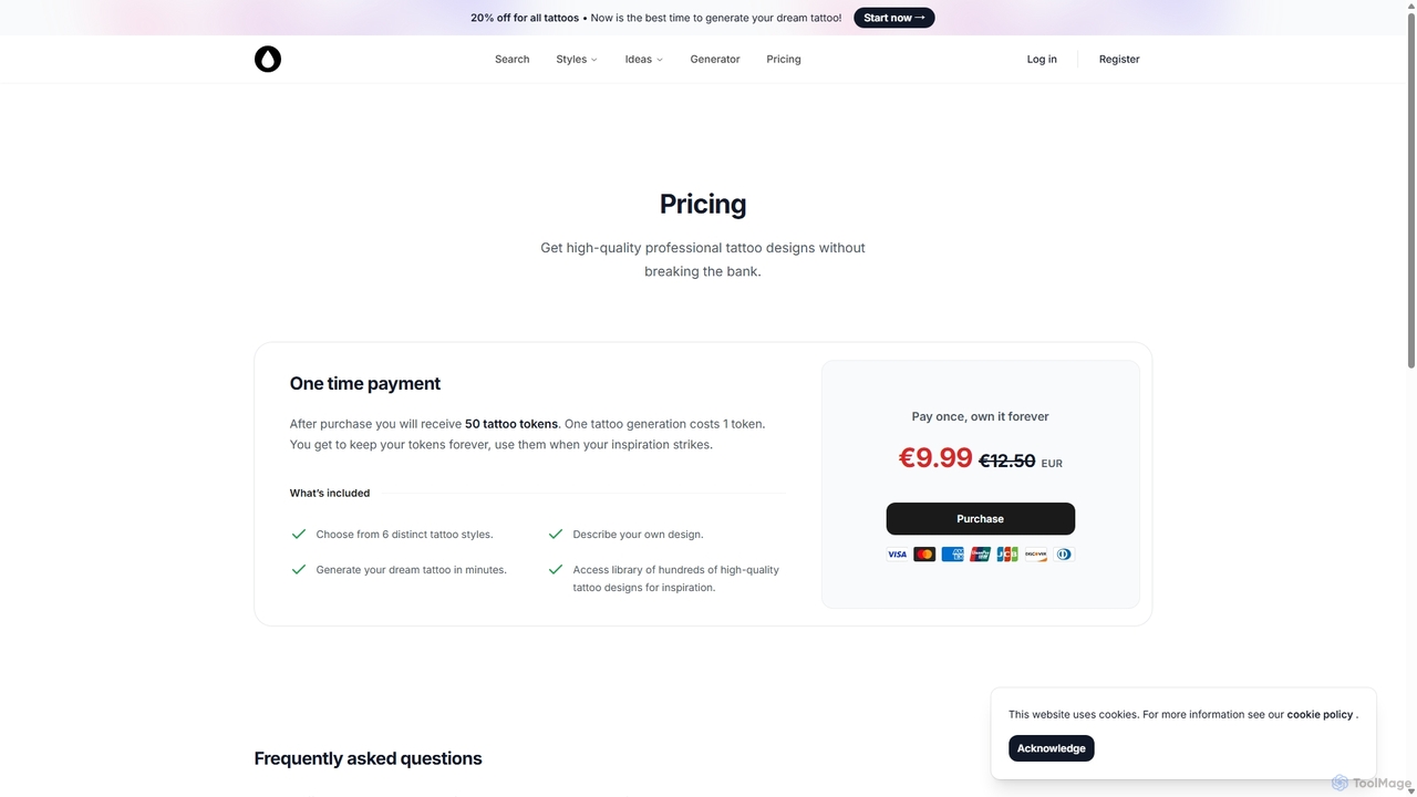 Pricing - AI Tattoo Generator for AI Tattoo Generator