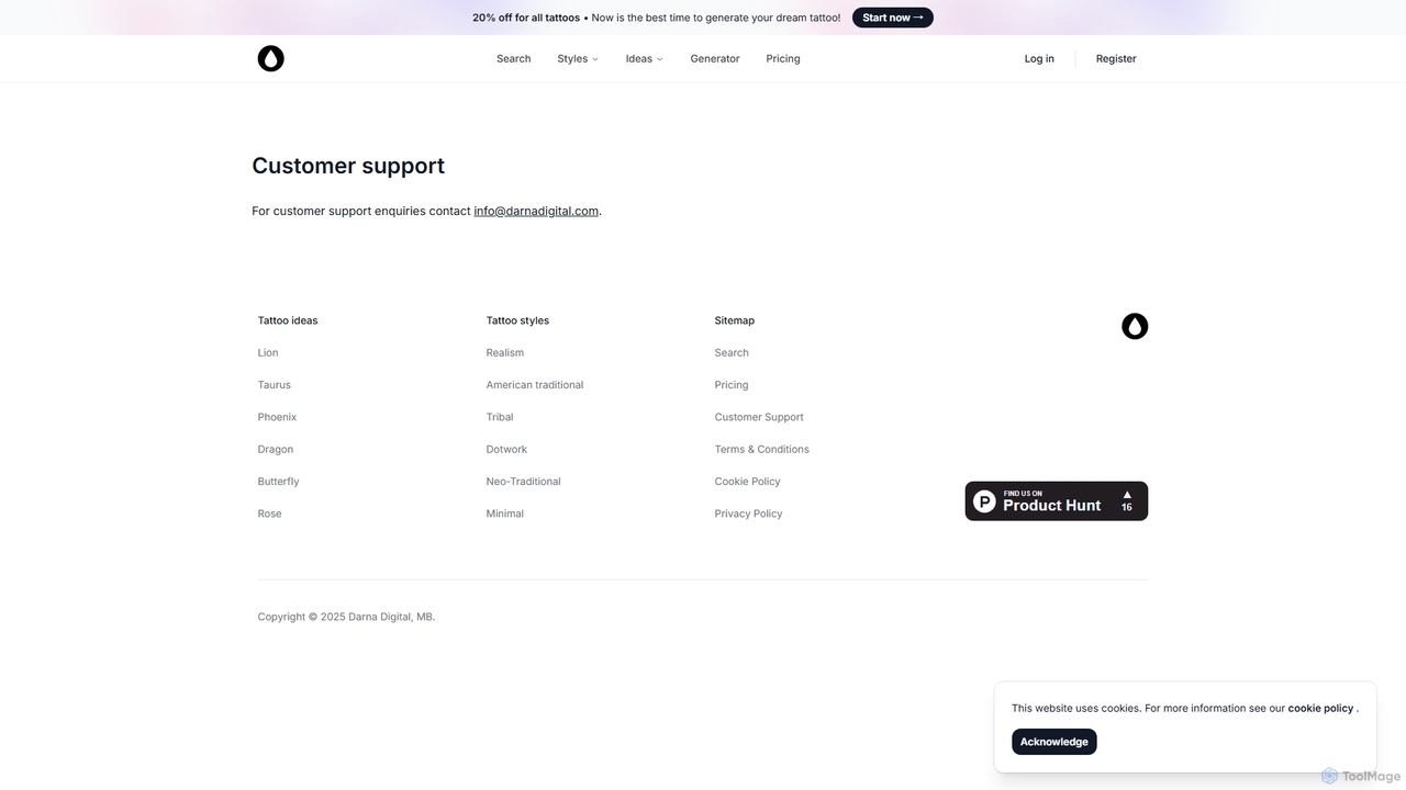 Customer support - AI Tattoo Generator for AI Tattoo Generator