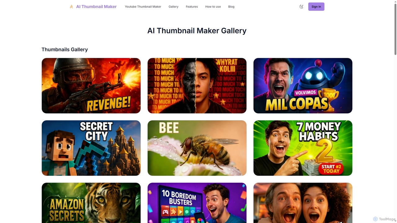 AI Thumbnail Maker Gallery | Create High-CTR Thumbnails in Seconds for Ai Thumbnailmaker
