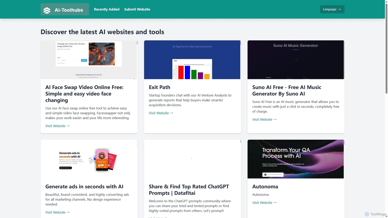 Discover the latest AI websites and tools | Ai-Toolhubs for Ai Toolify