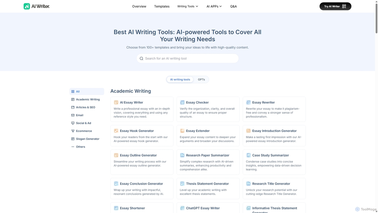 AI Writer - Write Emails, Essays and Articles in Seconds for AI Writer