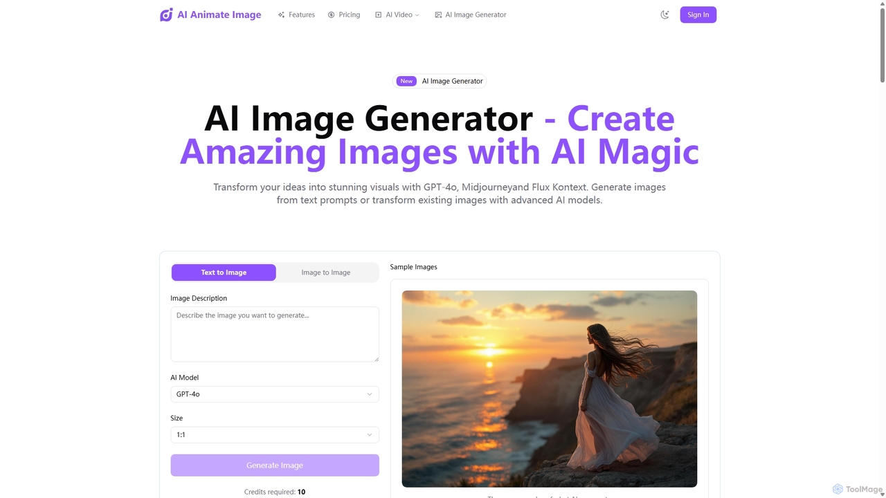 AI Image Generator - Create Images from Text or Images for Aianimateimage