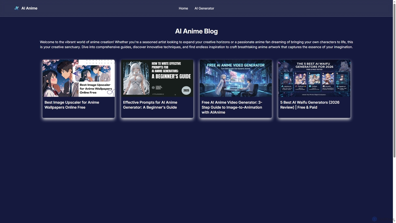 AI Anime Blog - Create Amazing Characters with AI for Aianime