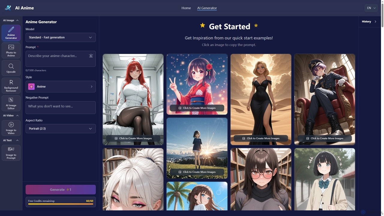 Free AI Anime Generator - No Login, No Watermark, Just Stunning Art for Aianime