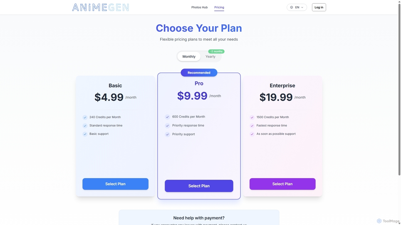 AnimeGen - Pricing for Aianimegen