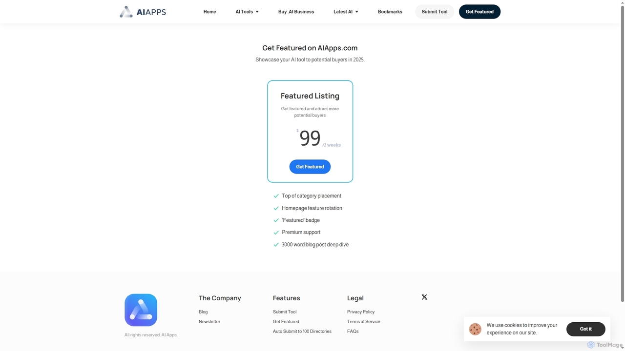Get Featured on AIApps.com for Aiapps